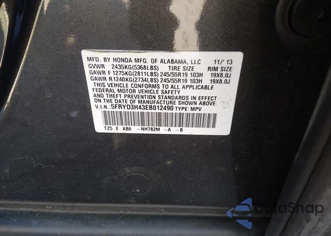 2014 Acura Mdx Technology Package from USA, damaged, VIN 5FRYD3H43EB012490